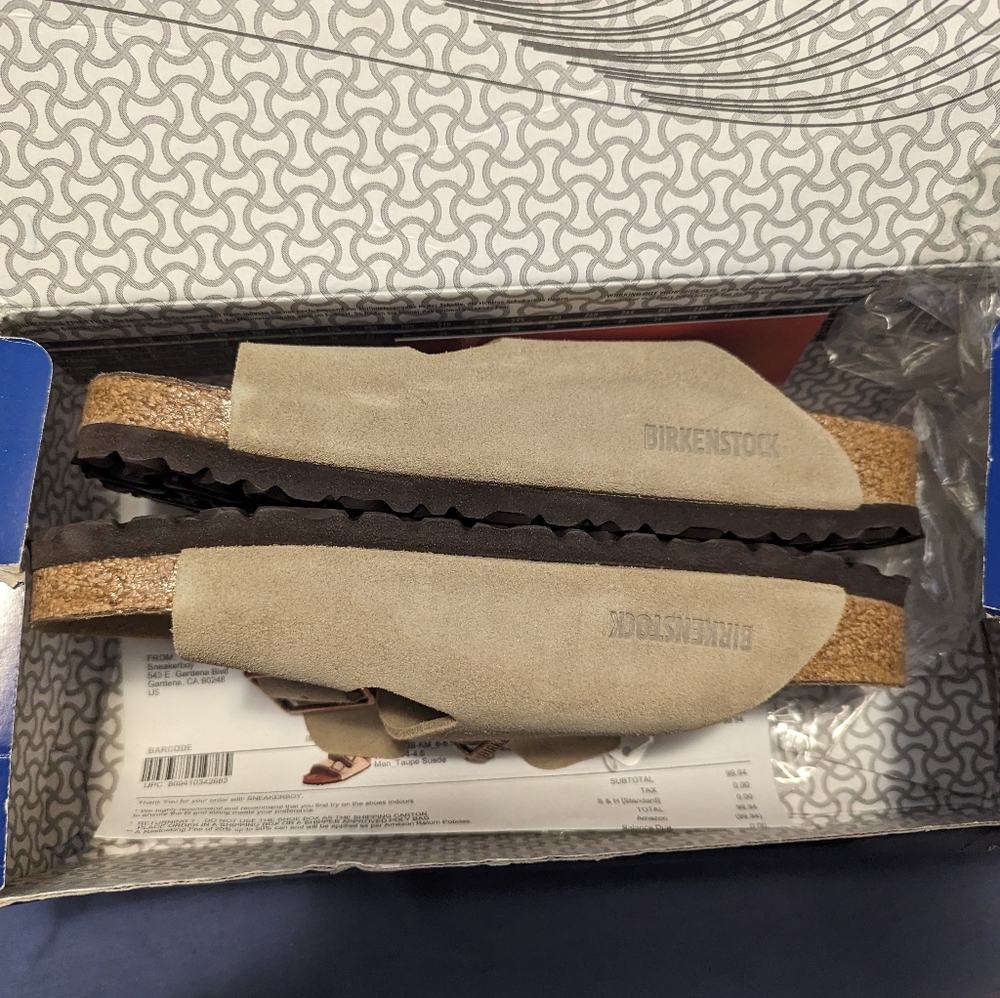 NWT Birkenstock Taupe Suede Sandals